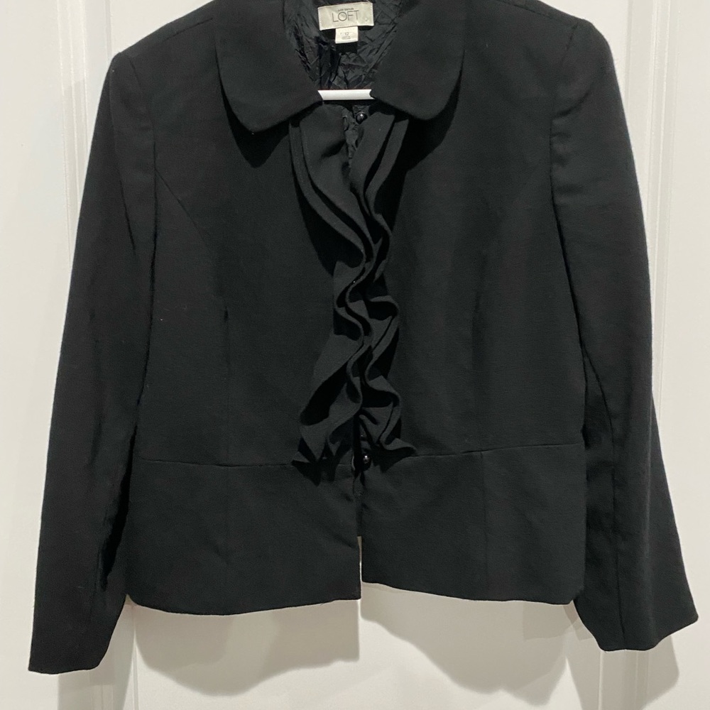 Ann Taylor Loft black button up jacket, Sz 12